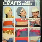 Vintage Sewing Pattern 70s Hats and Belts McCall's 645