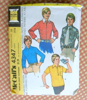 Boys Shirt McCall's 4347 Vintage Sewing Pattern