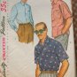 50s vintage sewing pattern mens shirt Large Simplicity 4981