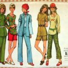 Misses Military Style Shirt Jacket, Shorts and Pants Vintage Sewing Pattern Simplicity 9871