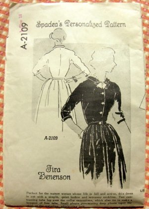 Misses Fifties Dress Spadea Vintage Mail Order Sewing Pattern A-2109
