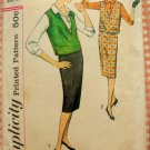 Pencil Skirt, Blouse and Jerkin 50s Vintage Sewing Pattern Simplicity 2734