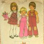 Toddler's Overalls, Jumper and Clown Doll Vintage Sewing Pattern Simplicity 7060
