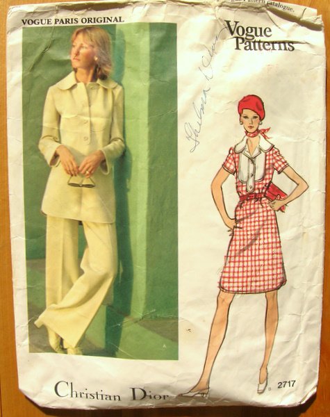 Vintage Vogue Paris Original Sewing Pattern 2717 Dior Dress Tunic and Pants