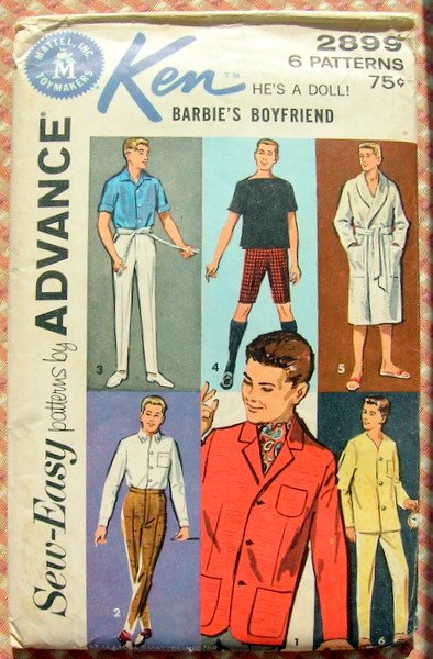 Ken Doll Clothes Vintage 60s Sewing Pattern Advance 2899