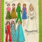 11 1/2" Fashion Doll Wardrobe Vintage 70s Sewing Pattern Simplicity 8281