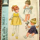 Toddler's Dress and Blouse McCall's 9683 Vintage Sewing Pattern