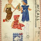 Brother and Sister Overalls, Cap and Bonnet  McCall' 743 Vintage 40s Sewing Pattern