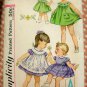 Toddler 50s Puffed Sleeve Dress, Yoked Pinafore and Panties Vintage Pattern Simplicity 3807