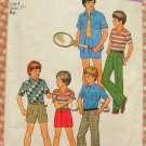 Boy's 70s Shirt, Knit Top, Shorts and Pants Pattern Simplicity 7513