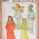 Girl's Nightgown, Robe, PJs and Night Cap Simplicity 8942 Vintage 80s Sewing Pattern