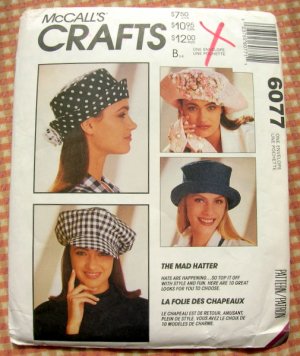Vintage Sewing Pattern 90s Hats and Tie McCall's 6077