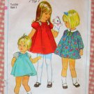 Toddler 60s Puffed Sleeve Dress and Panties Vintage Pattern Simplicity 7374