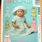 Baby Girl's Dress, Romper and Bonnet. McCall's 2053 Sewing Pattern
