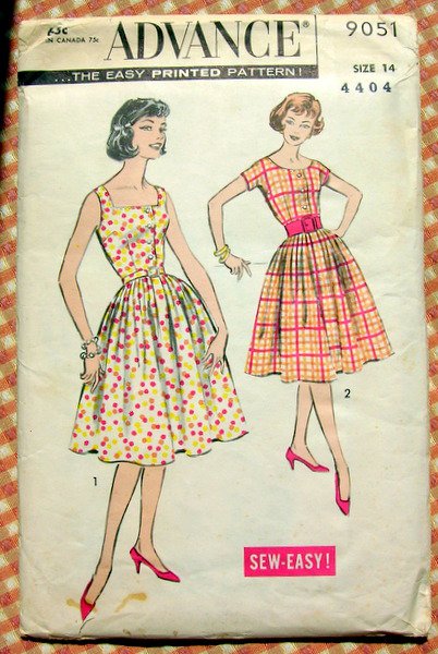 Misses Rockabilly Dress Vintage Sewing Pattern Advance 9051