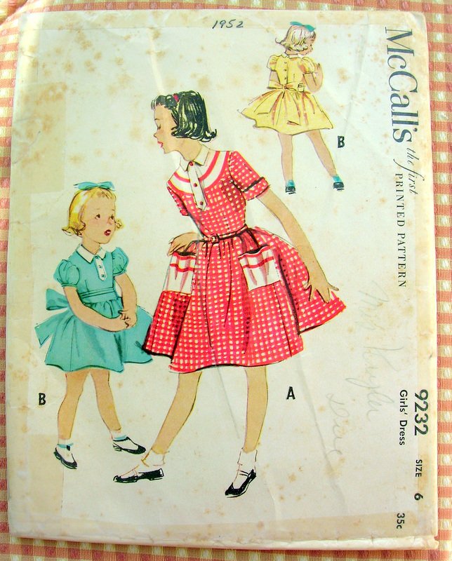 Girl's 1950s Full-skirted Dress Vintage Sewing Pattern ...