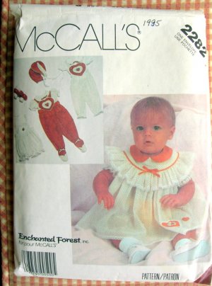 McCall's 2282 Infants Enchanted Forest  Dress Jumpsuit Blouse Panties Bonnet Sewing Pattern