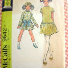Girl's Dropwaist Dress with Petticoat  Vintage 60s Sewing Pattern McCalls 9642