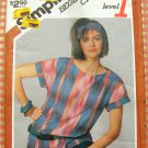 Misses Pullover Top 80s Vintage Sewing Pattern Simplicity 6516