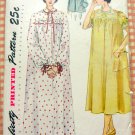 Misses Nightgown and Bed Jacket  Vintage 50s Sewing Pattern Simplicity 3388