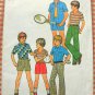 Boy's 70s Shirt, Knit Top, Shorts and Pants Pattern Simplicity 7513 Size 7
