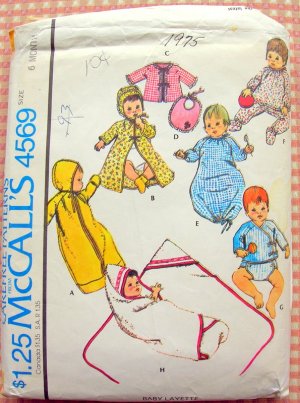 Infant Baby's Layette Clothes Vintage Sewing Pattern McCall's 4569