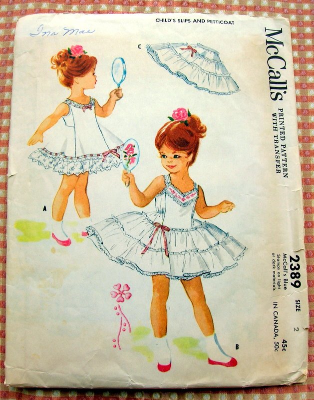 Toddler Pageant Petticoat and Bouffant Slip Vintage Sewing Pattern McCall's  2389