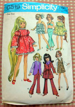 Crissy 17 1/2"  Doll Clothes Sewing Pattern Simplicity 8519