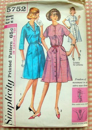 uniform plus dress simplicity woman sewing pattern