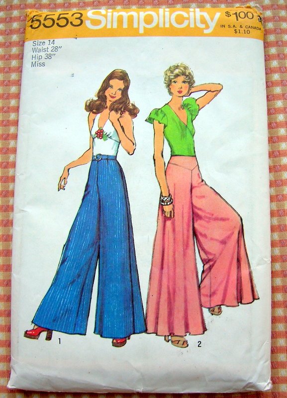 Misses Wide-Leg Pants Vintage 70s Pattern Simplicity 5553