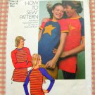 Misses Unisex Knit T Shirt Vintage 70s Sewing Pattern Simplicity 9570