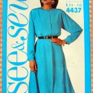 Plus Size Raglan Dress Vintage 80s Pattern Butterick See & Sew 4437
