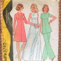 Misses Maxi Dress or Tunic and Pants 70s Vintage Sewing Pattern McCalls 3745
