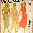 McCall's 6651 Plus Size Dress Vintage 70s Sewing Pattern