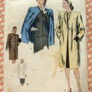 Vintage 40s Vogue Sewing Pattern 5142  Misses Winter Coat