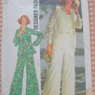 Misses Shirt Jacket, Top and Bell Bottom Pants 1970s Vintage Sewing Pattern Simplicity 7002