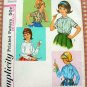 Girl's Blouses Simplicity Vintage Sewing Pattern 5122