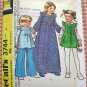 Girl's Maxi Dress and Pants Vintage 70s Sewing Pattern McCalls 3744
