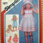 Simplicity 5954 Toddler Rompers, Pullover Dress and Hat Vintage 80s Sewing Pattern