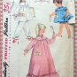 Girls Pajamas, Nightgown, Baby Dolls with Angel Transfer Simplicity Vintage Sewing Pattern 1824