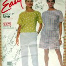 Top, Pants and Shorts Vintage 90s Sewing Pattern McCall's 9329