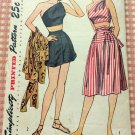 Misses' Play Suit and Skirt Vintage 40s Simplicity Pattern 1970