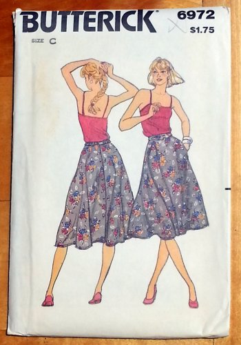 Junior 70s Flared Skirt Vintage Sewing Pattern Butterick 6972