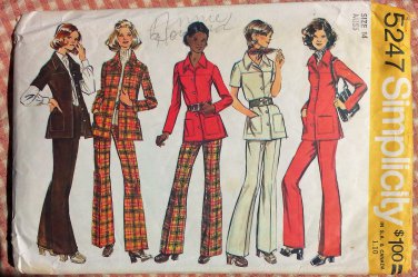 Misses Shirt Jacket and Pants Vintage Sewing Pattern Simplicity 5247 Size 14
