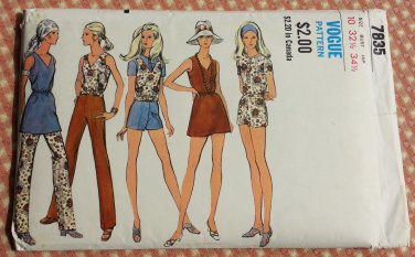 Misses Mini Dress, Shorts and Separates Vintage 70s Sewing Pattern Vogue 7835