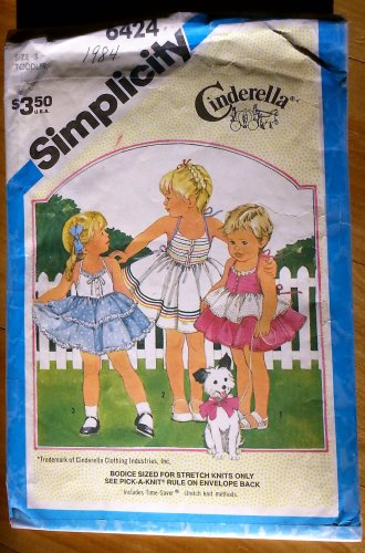 Simplicity 6424 Toddler's Sun Dress Vintage 80s Sewing Pattern