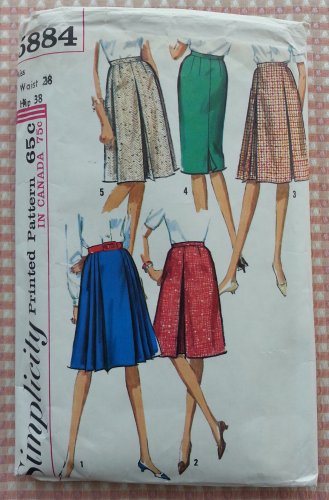 Simplicity 5884 Misses Skirts Vintage 60s Sewing Pattern