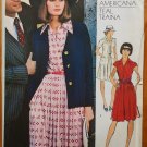 Vintage 70s Teal Traina Dress and Jacket Vogue sewing pattern 1045
