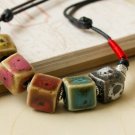 HANDMADE Porcelain beads necklace colorful