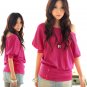 WOMENS CASUAL COTTON BLUE TOP/BlOUSE M Red
